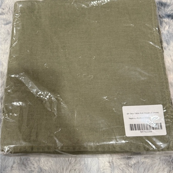 LINGE PARTICULIER 100% LINEN
TABLE NAPKINS MEDIUM KAKI  6 PCS made in FRANCE - Picture 2 of 2